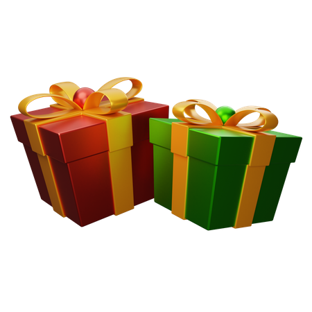 Christmas Gift Boxes  3D Illustration