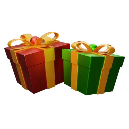 Christmas Gift Boxes  3D Illustration