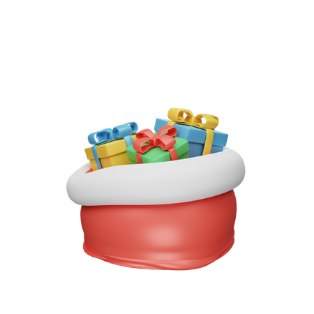 Christmas Giftbox Bag 3D Icon