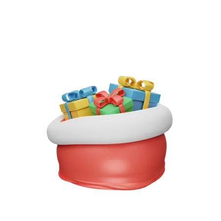 3 D Rendering Christmas Giftbox Bag Illustration Object 3D Icon