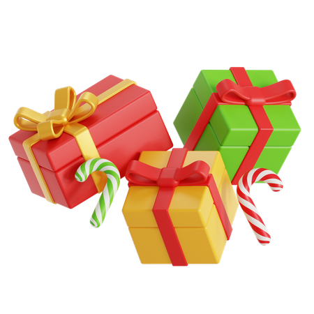 Christmas giftboxes  3D Icon