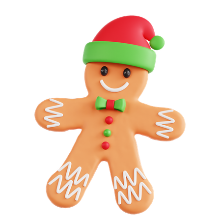 Christmas Gingerbread Man  3D Icon