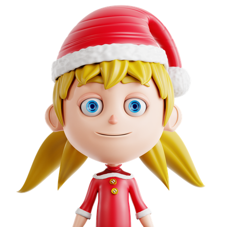 Christmas Girl  3D Icon