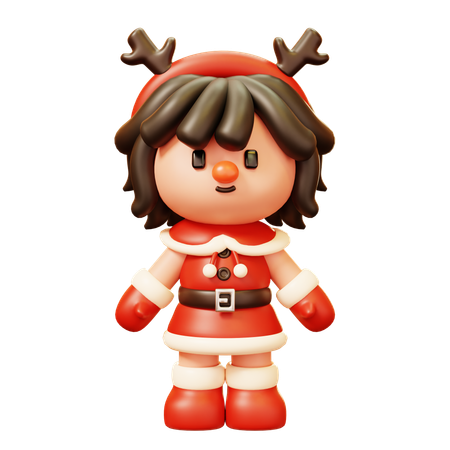 Christmas Girl  3D Icon