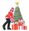 Christmas Girl Decorate Christmas Tree