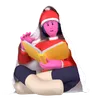 Christmas Girl Reading Book With Blanket