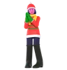 Christmas Girl Wearing Winter Outfit