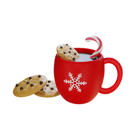 Christmas Glass And Cookies  3D Icon