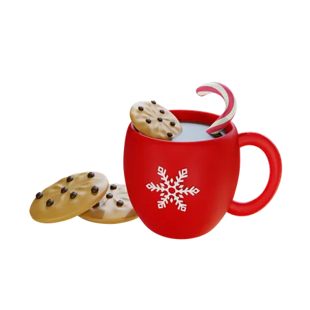 Christmas Glass And Cookies  3D Icon