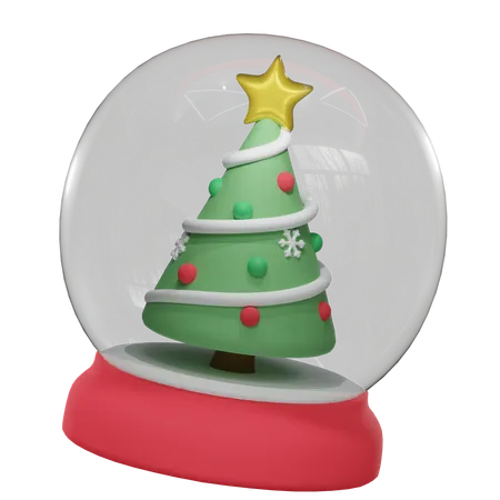 Christmas Glass Ball Holiday Ornaments Festive Winter Compositions Inside The Transparent Spheres Set Of Realistic 3 D Christmas Snow Globe Xmas Decoration Design Vector Illustration 3D Icon