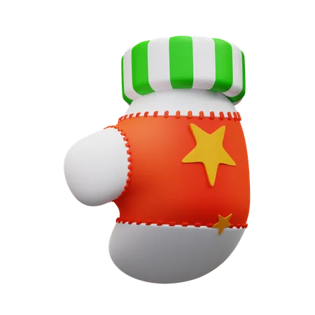 3 D Illustration Of Cute Christmas Glove Ornament 3D Icon