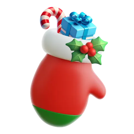 Christmas Glove  3D Icon