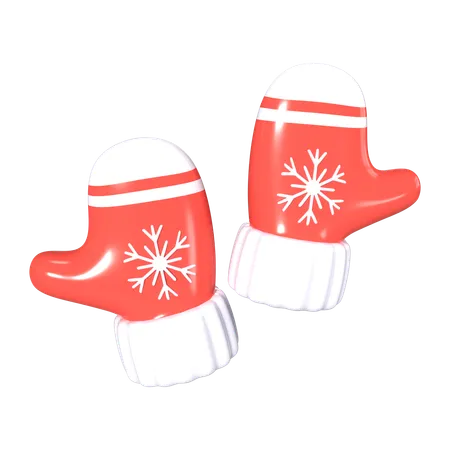 This Is Christmas Gloves 3 D Render Illustration Icon It Comes As A High Resolution PNG File Isolated On A Transparent Background The Available 3 D Model File Formats Include BLEND OBJ FBX And GLTF 3D Icon