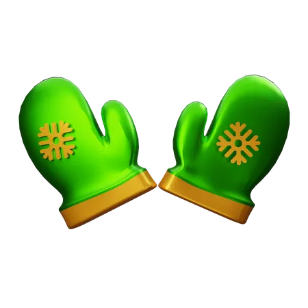 Christmas Gloves 3D Illustration