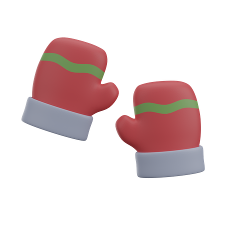 Christmas gloves 3D Icon