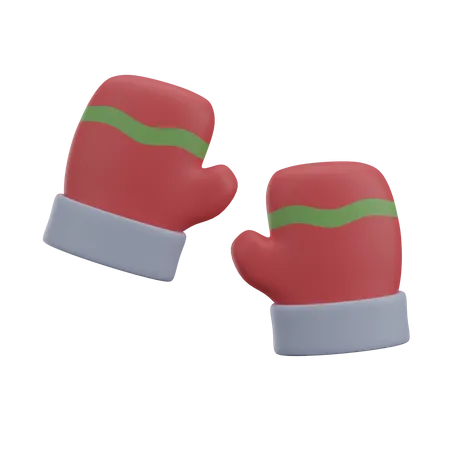 Christmas gloves 3D Icon