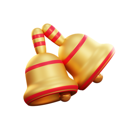 Christmas Golden Bell  3D Illustration