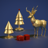 christmas deer 3d logo