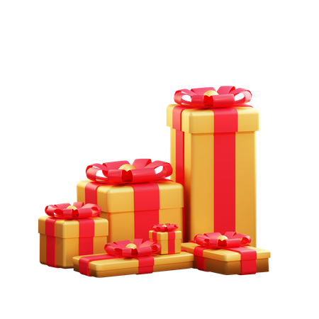 Christmas Golden Giftbox 3D Illustration