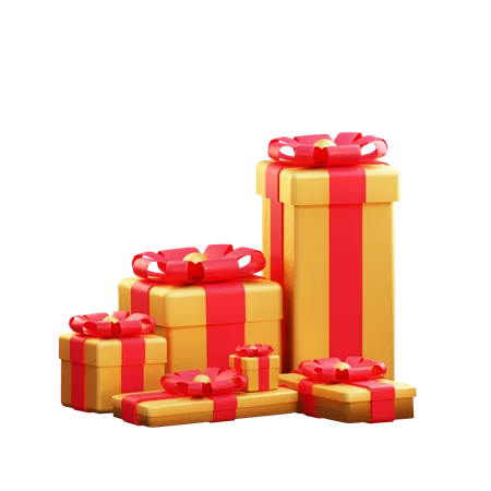 Christmas Golden Giftbox  3D Illustration