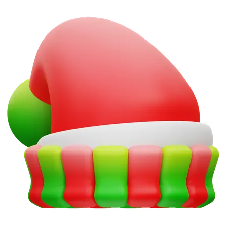 3 D Illustration Of Santas Christmas Hat 3D Icon