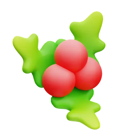 3 D Illustration Christmas Holly 3D Icon