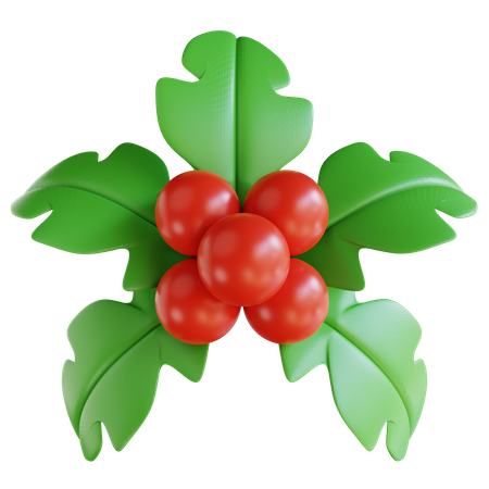 Christmas Holly 3D Icon