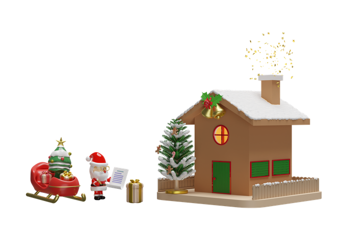 Christmas Home  3D Icon