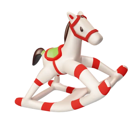 Christmas horse toy  3D Illustration