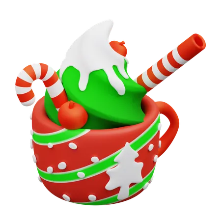 3 D Illustration Of Christmas Ice Cream 3D Icon