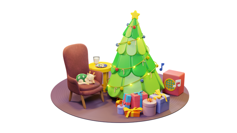 Christmas Indoor Room  3D Icon