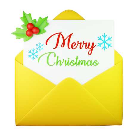 Christmas Invitation Letter  3D Icon