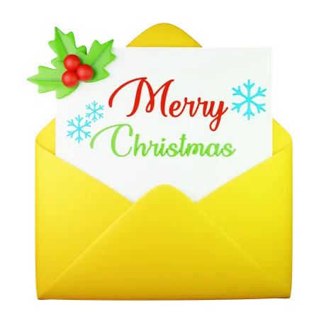 Christmas Invitation Letter  3D Icon