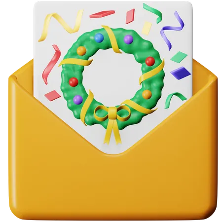 Christmas Invitation Letter 3D Icon