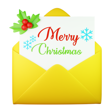 Christmas Invitation Letter 3D Icon