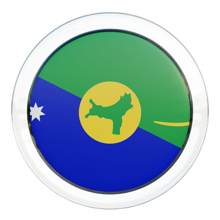 Christmas Island Flag Glass  3D Icon