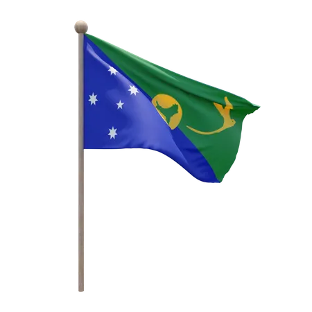 Christmas Island Flag Pole  3D Flag