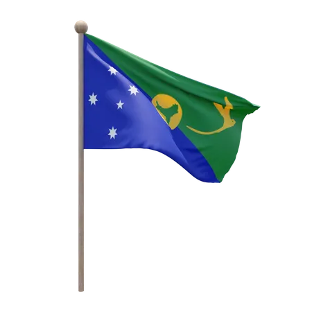 Christmas Island Flagpole  3D Flag