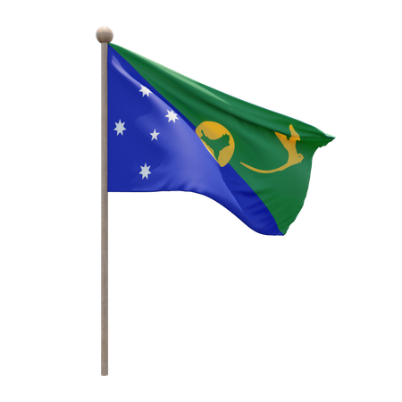 Christmas Island Flagpole  3D Flag