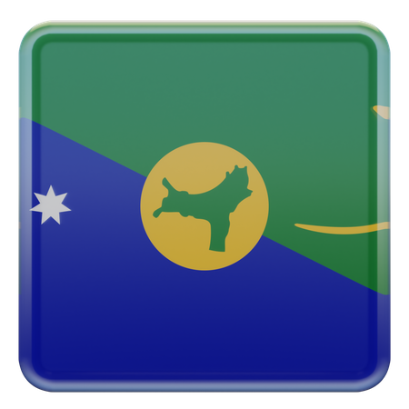 Christmas Island Square Flag  3D Icon
