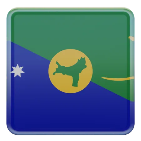 Christmas Island Square Flag  3D Icon