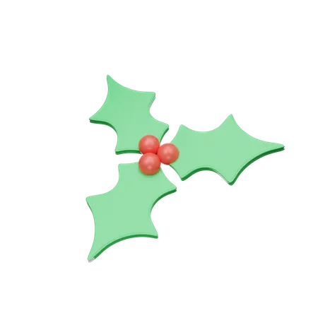 Christmas Leaves  3D Icon