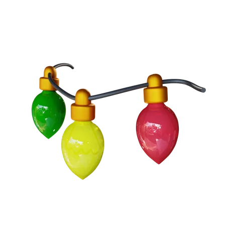Green Yellow And Red Christmas Light 3D Icon