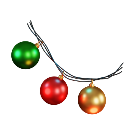 Christmas Lights Ball  3D Icon