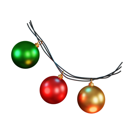 Christmas Lights Ball  3D Icon