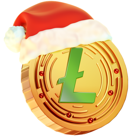 Christmas Litecoin Coin  3D Icon