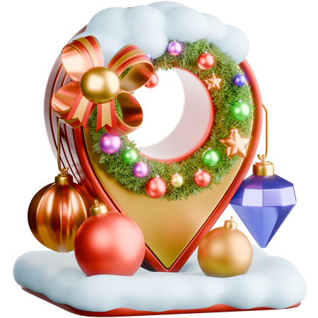 Christmas Location Pin  3D Icon