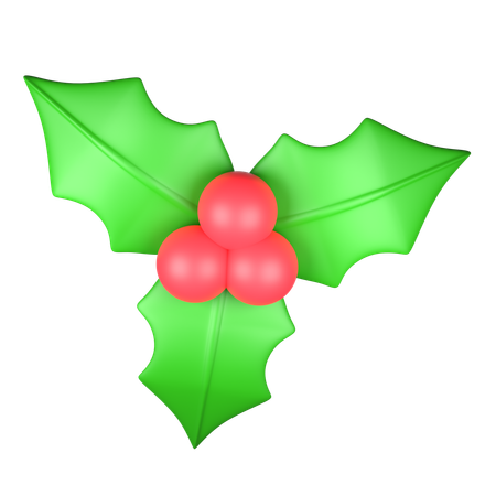 クリスマスのヤドリギ  3D Icon