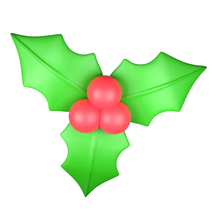 クリスマスのヤドリギ  3D Icon