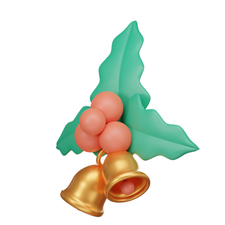 Christmas Mistletoe Bell  3D Icon